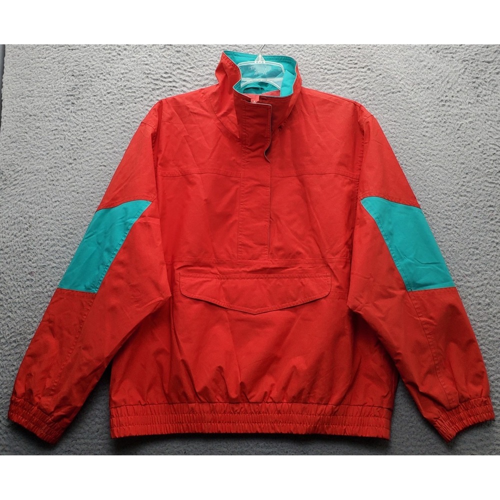 Eddie Bauer Rain Jacket Womens Medium Multi Outdoor Half Zip Ribbed Cuff & Hem